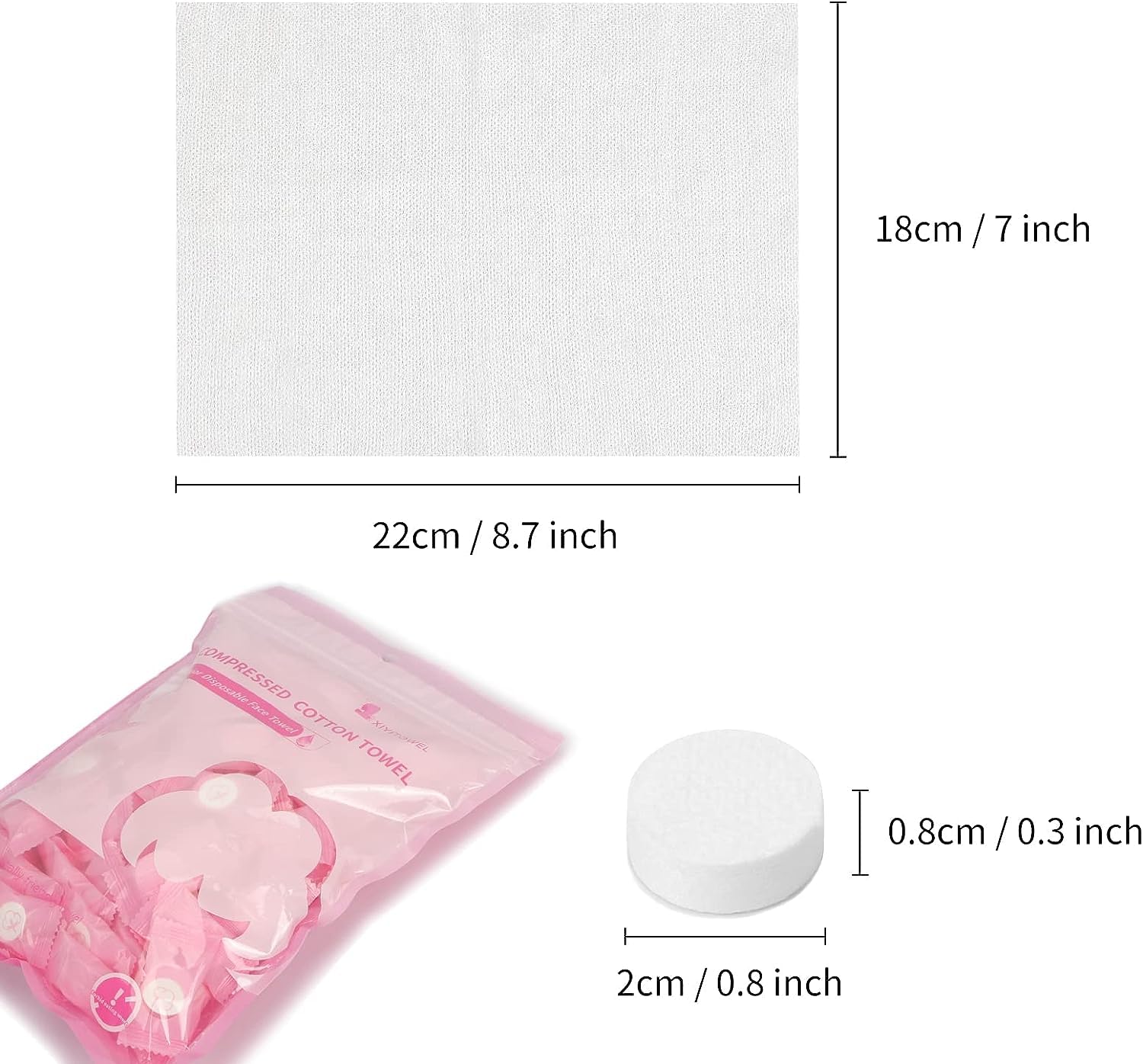 100 PCS Mini Compressed Cotton Towels – Portable Disposable Face