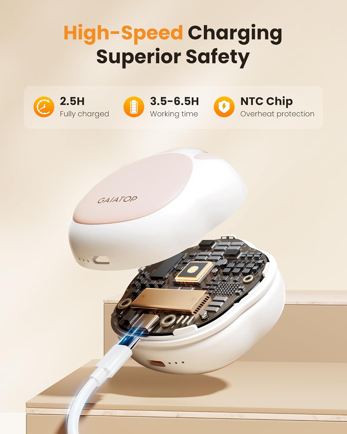 Rechargeable Cat Paw Hand Warmers – 2 Pack, 3 Heat Levels