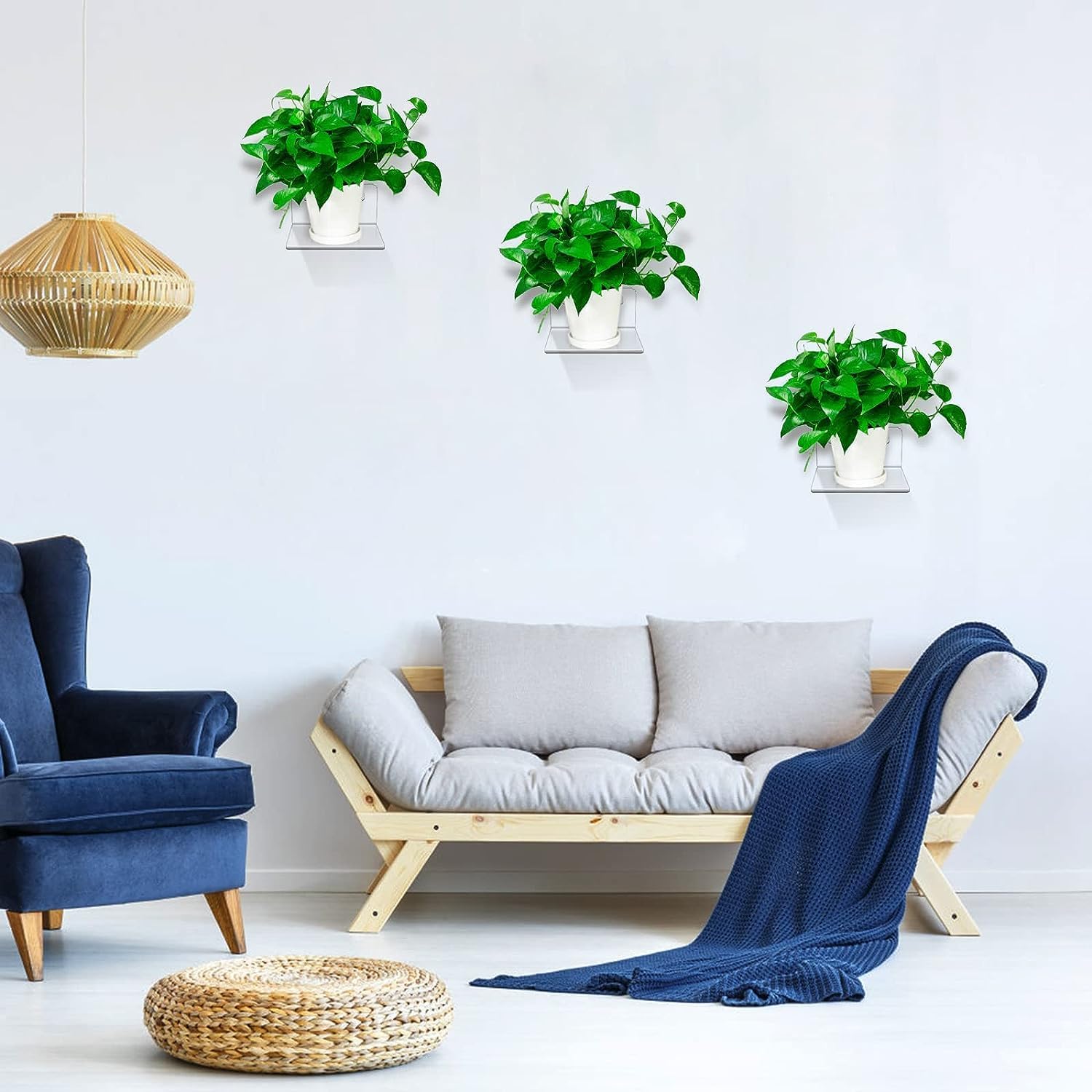 3-Pack Mini Floating Wall Shelves – Clear Wall-Mounted organized Storage Figures