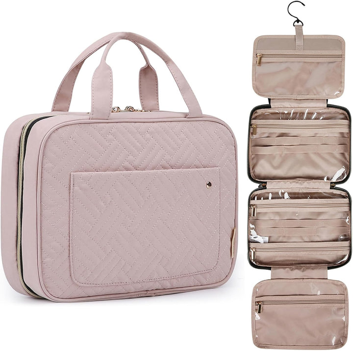 Toiletry Bag Travel Bag with Hanging Hook, Water-resistant Makeup Cosmetic Bag