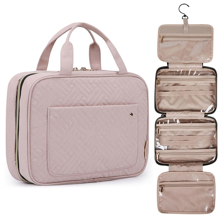 Toiletry Bag Travel Bag with Hanging Hook, Water-resistant Makeup Cosmetic Bag