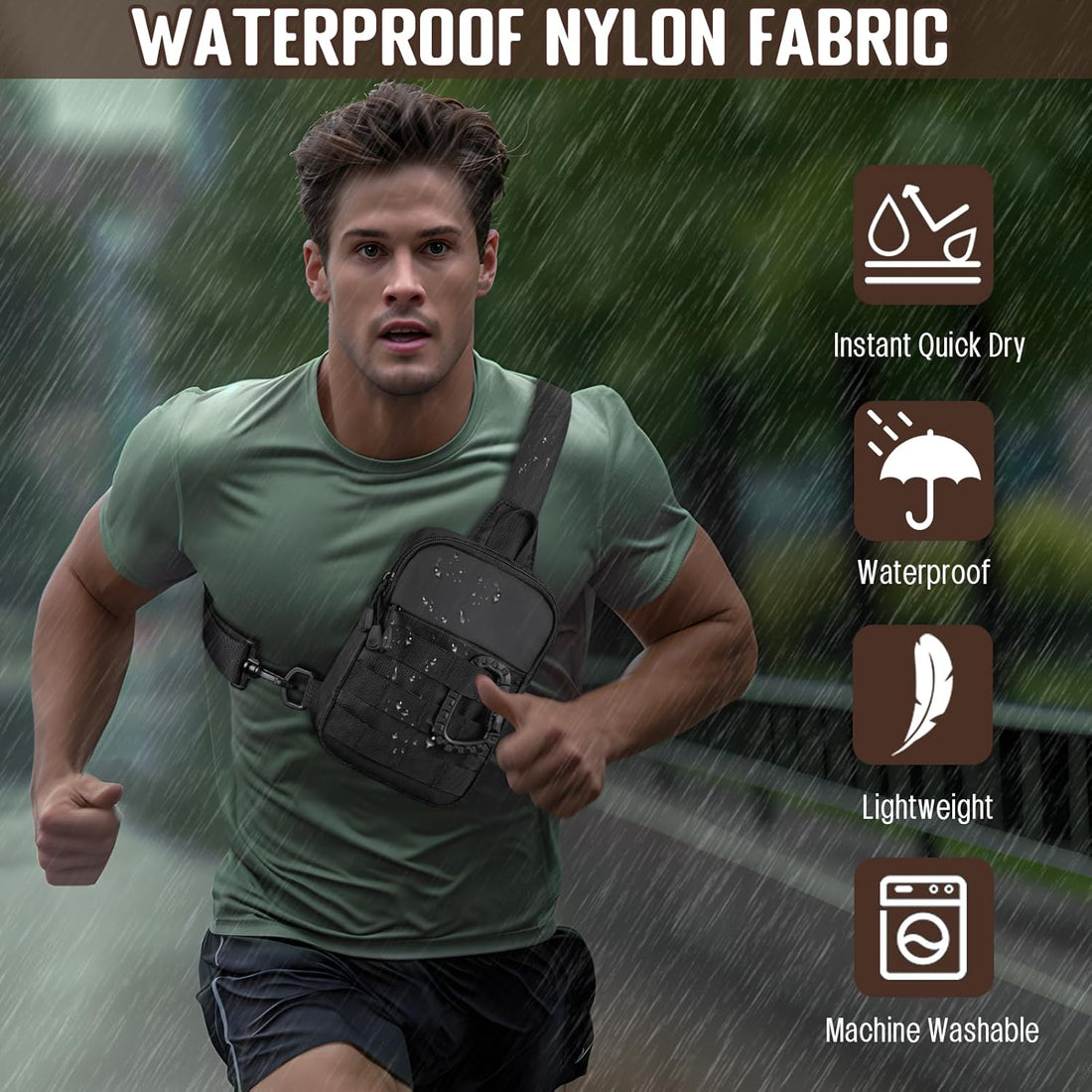 Small Sling Bag for Men – Tactical Waterproof EDC Crossbody