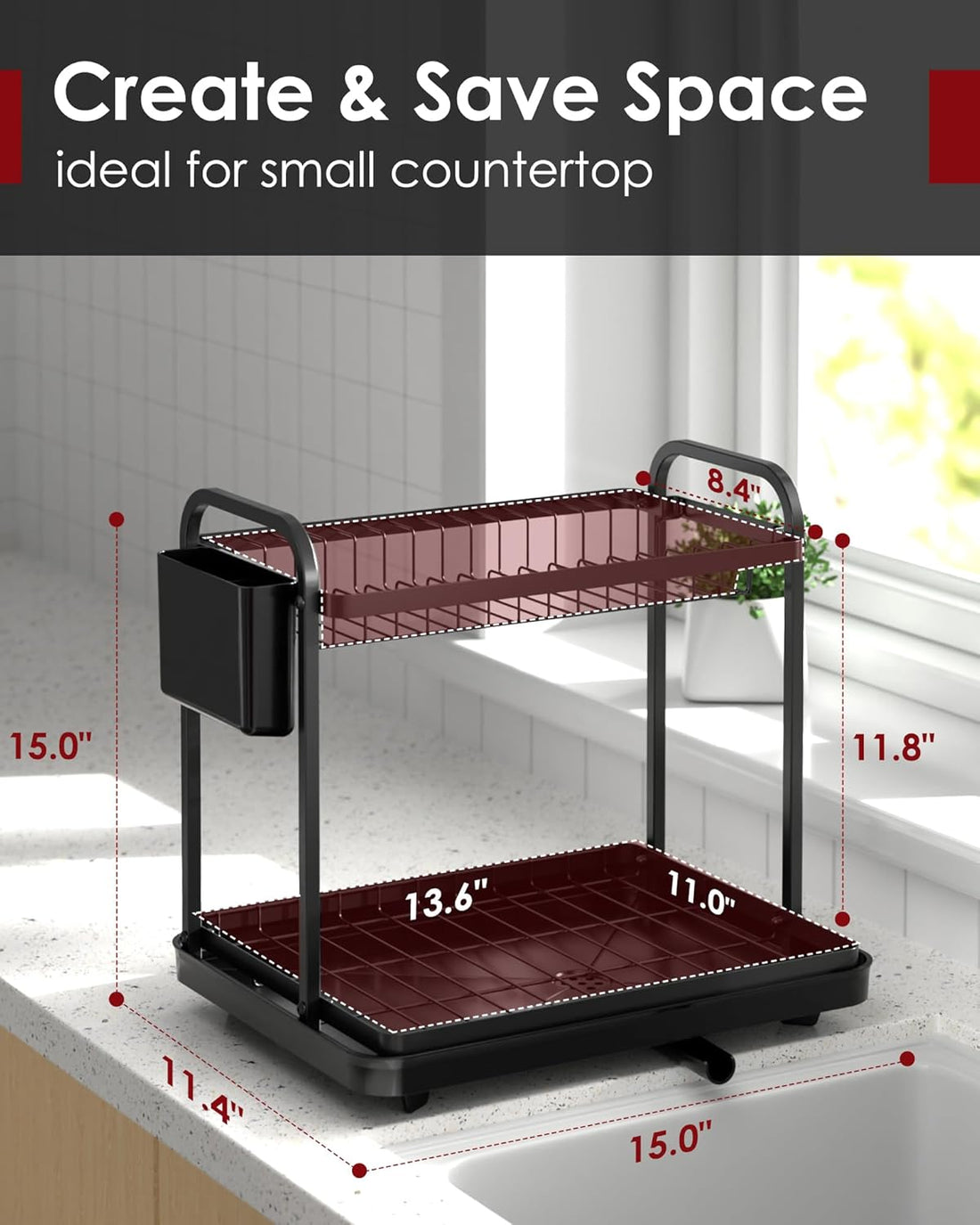 Dish Drying Rack - Stainless Steel Dish Rack for Kitchen Counter,