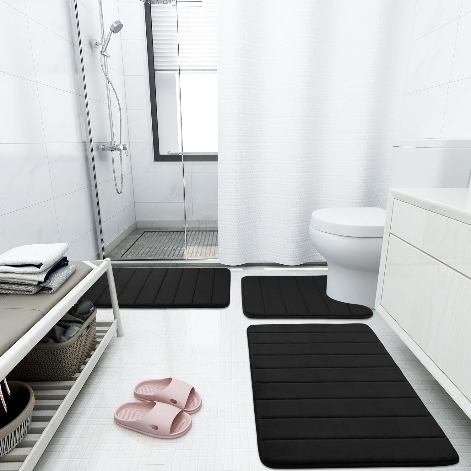 Memory Foam Bath Mat, 30" x 20", Ultra Soft and Non-Slip Bathroom Rugs