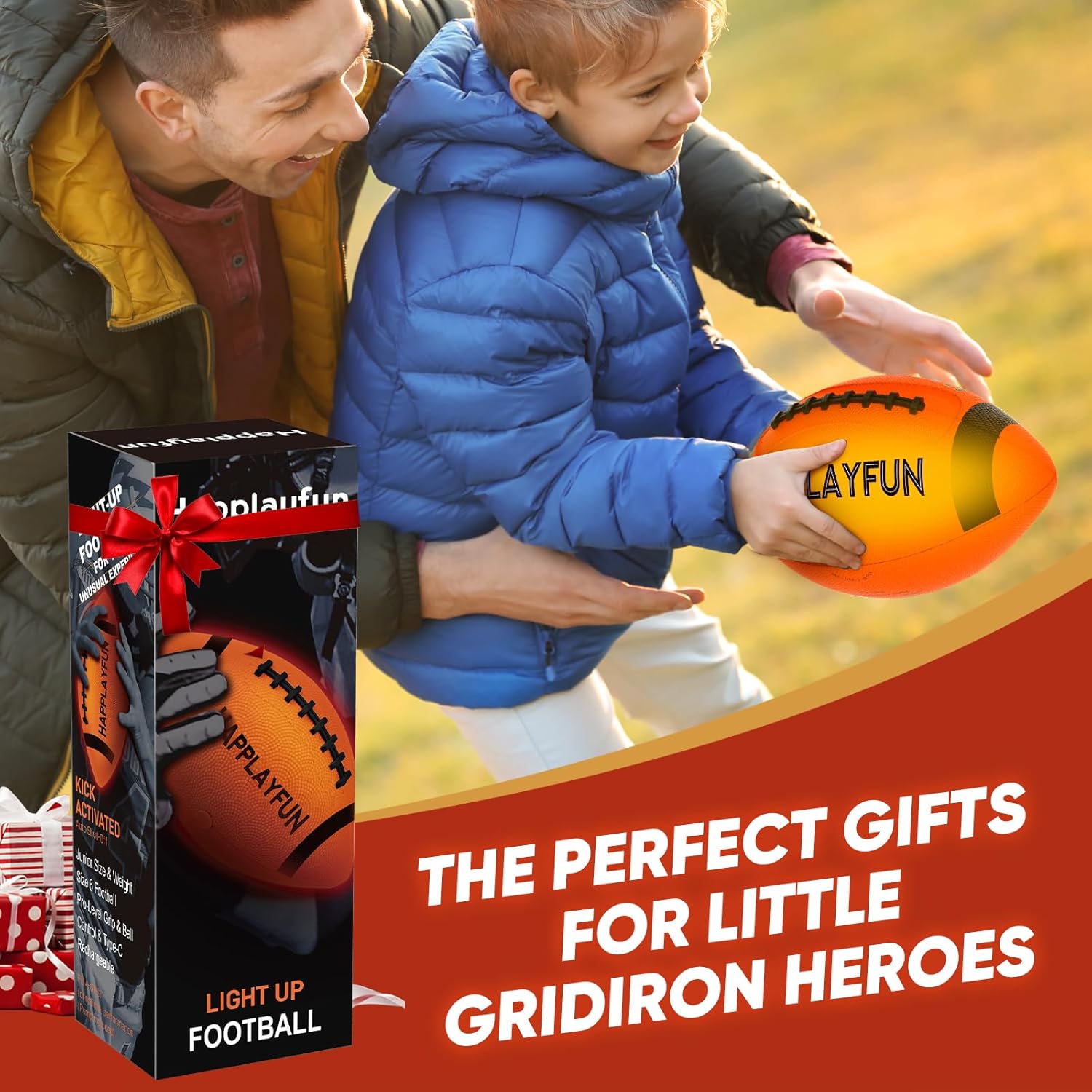 Light Up Football for Kids 8-12 – USB-C Rechargeable LED Glow