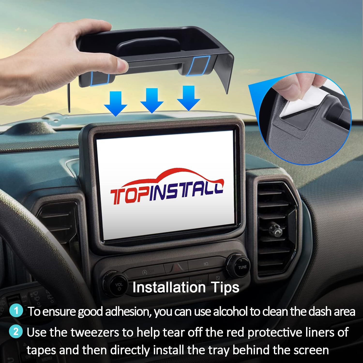 Dash Tray with Coin Holder ABS Storage for Bronco Sport 2021-2024