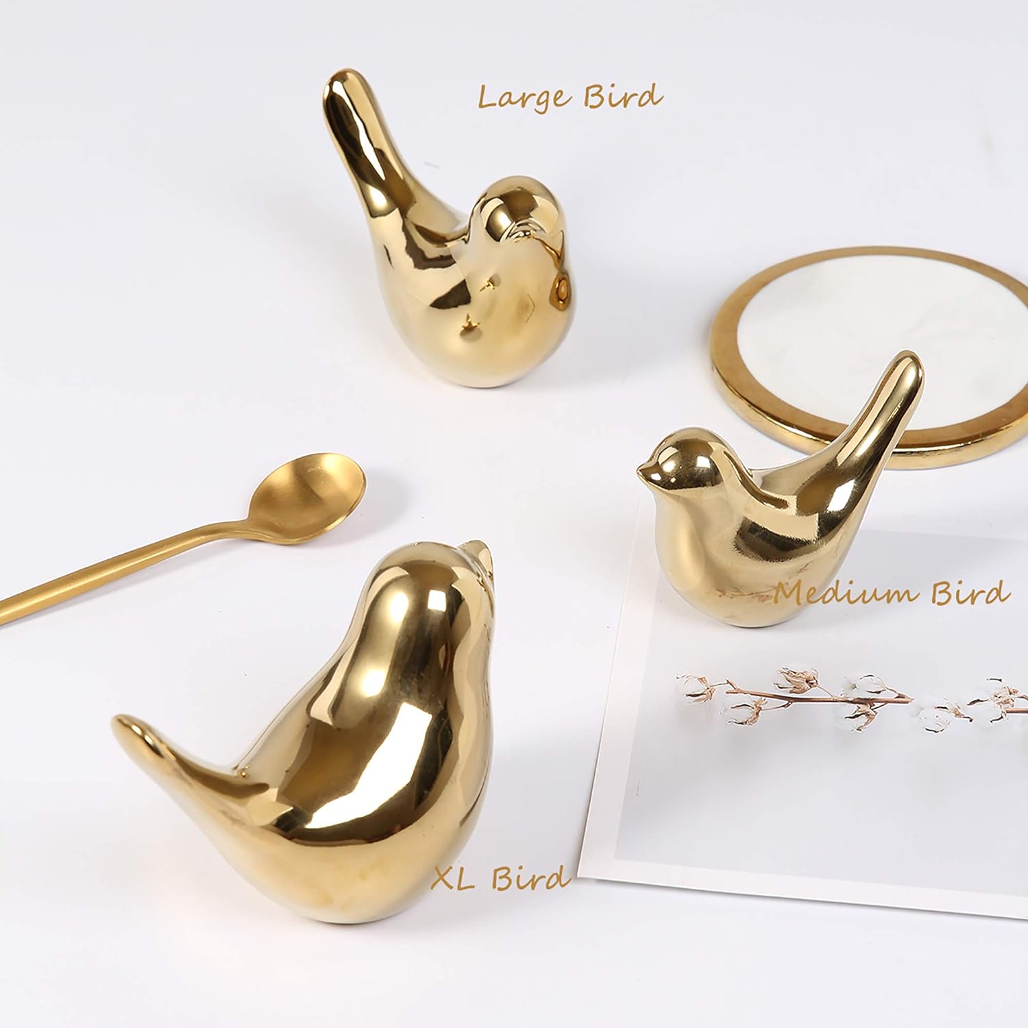 Gold Bird Statues – Modern Decorative Figurines for Home