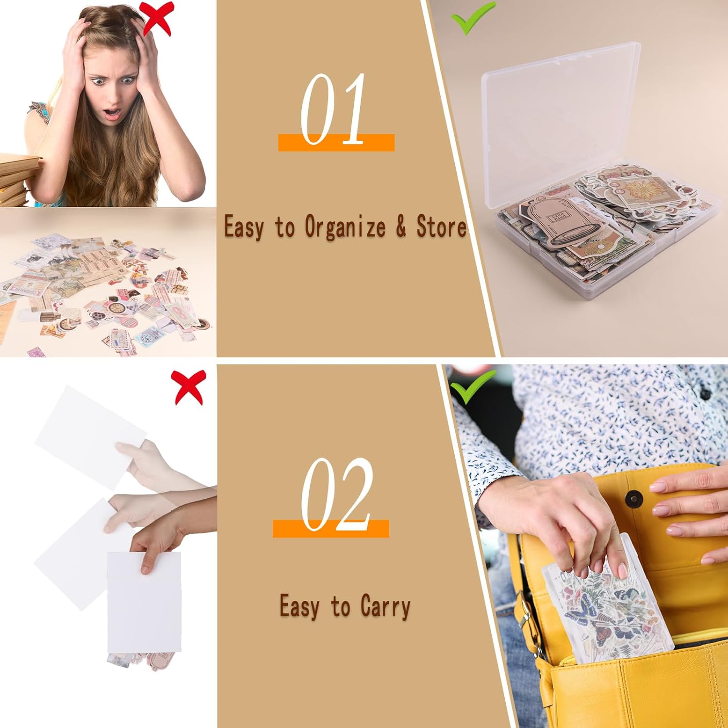 200 Vintage Scrapbook Stickers – Washi  Matte Set for Journals Crafts