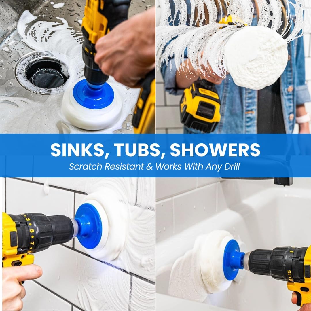 7 Pack Drill Brush Set for Deep Cleaning – Scratch Resistant – Ideal