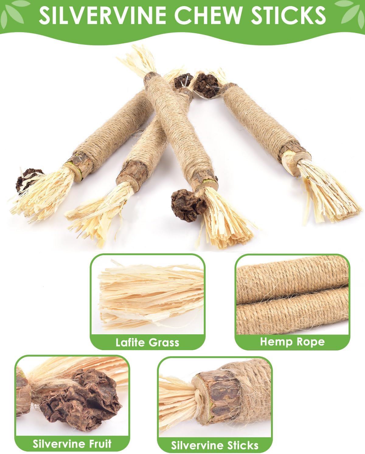 Silvervine Sticks (10 Pack) – Natural Catnip Chew Toys for Kittens