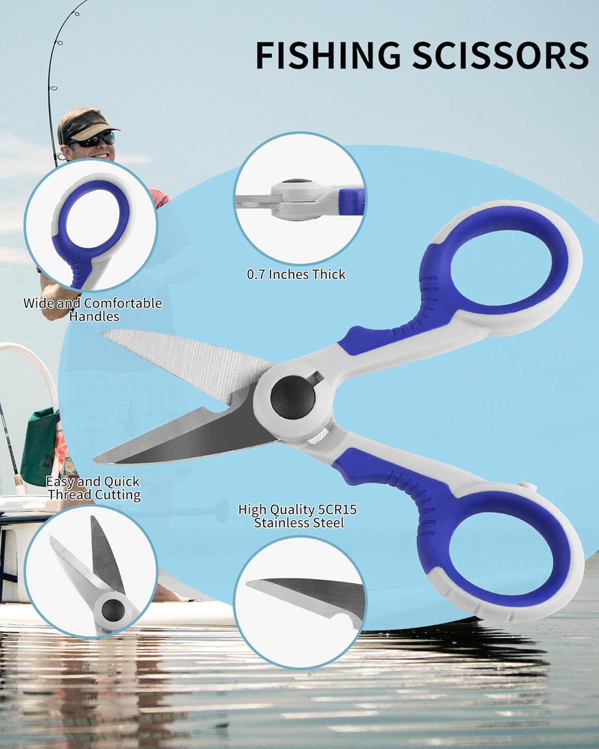 Fishing Tool Kit with Scale, Pliers, Knife & Gripper – 6 Pc Set