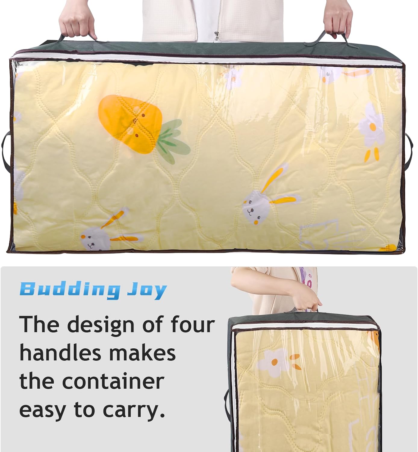 90L Foldable Under-Bed Storage Bags – Large Breathable Organizer
