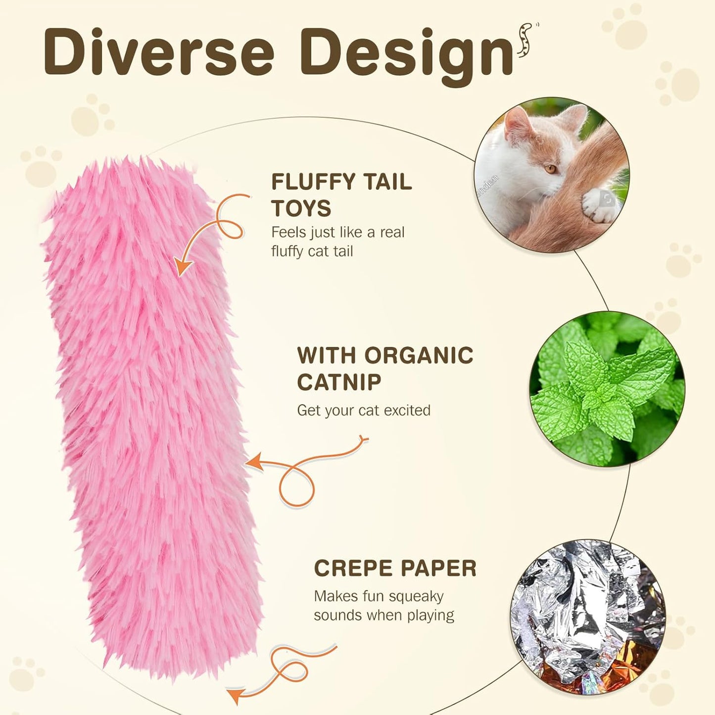 Cat Toys Cat Pillows, 3 Pack Interactive Cat Kicker Catnip Toys, Soft Durable Teething Chew Toy, Promote Exercise for Indoor