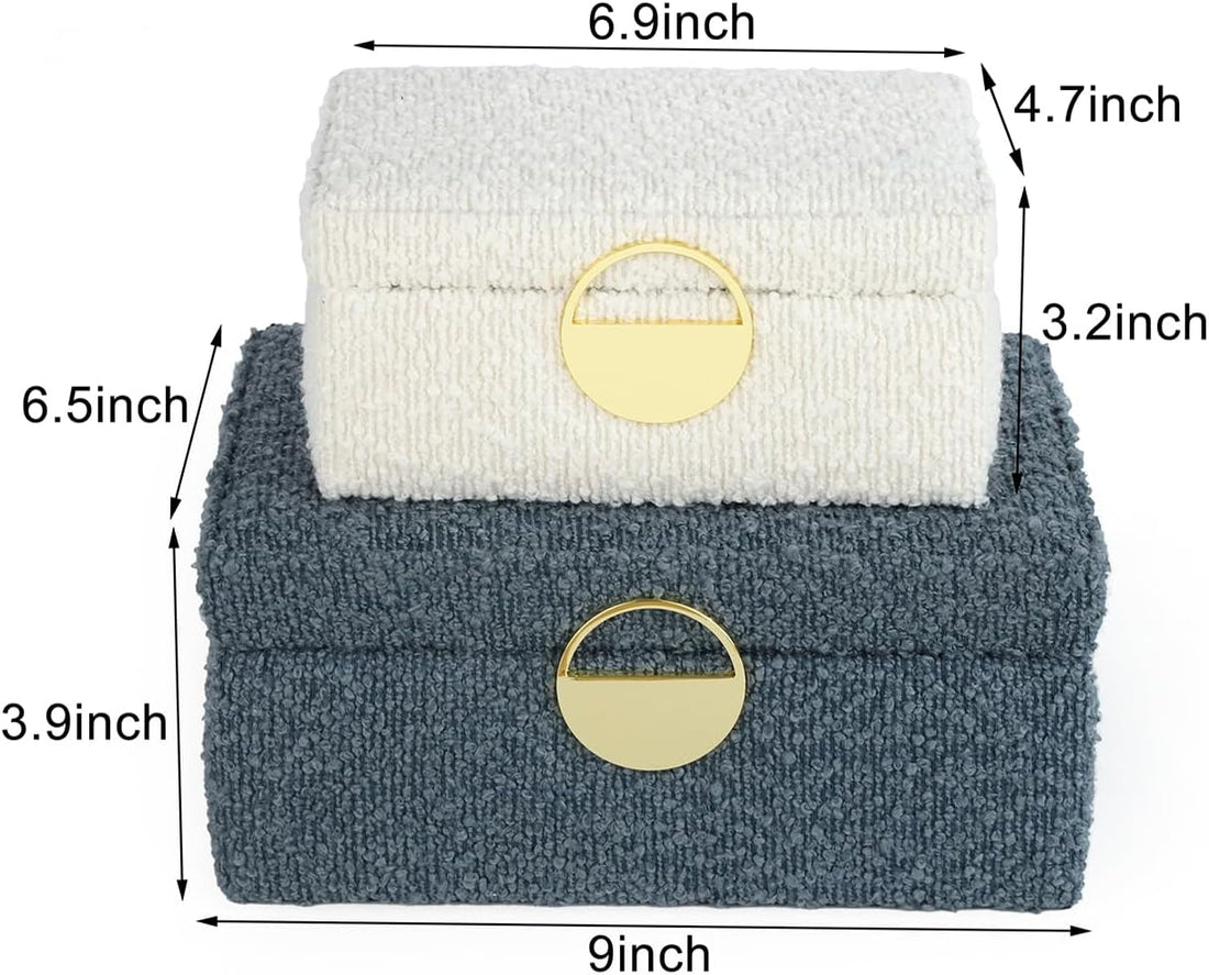 Velvet Jewelry Box Set – 2-Piece Modern Keepsake & Storage Organizer