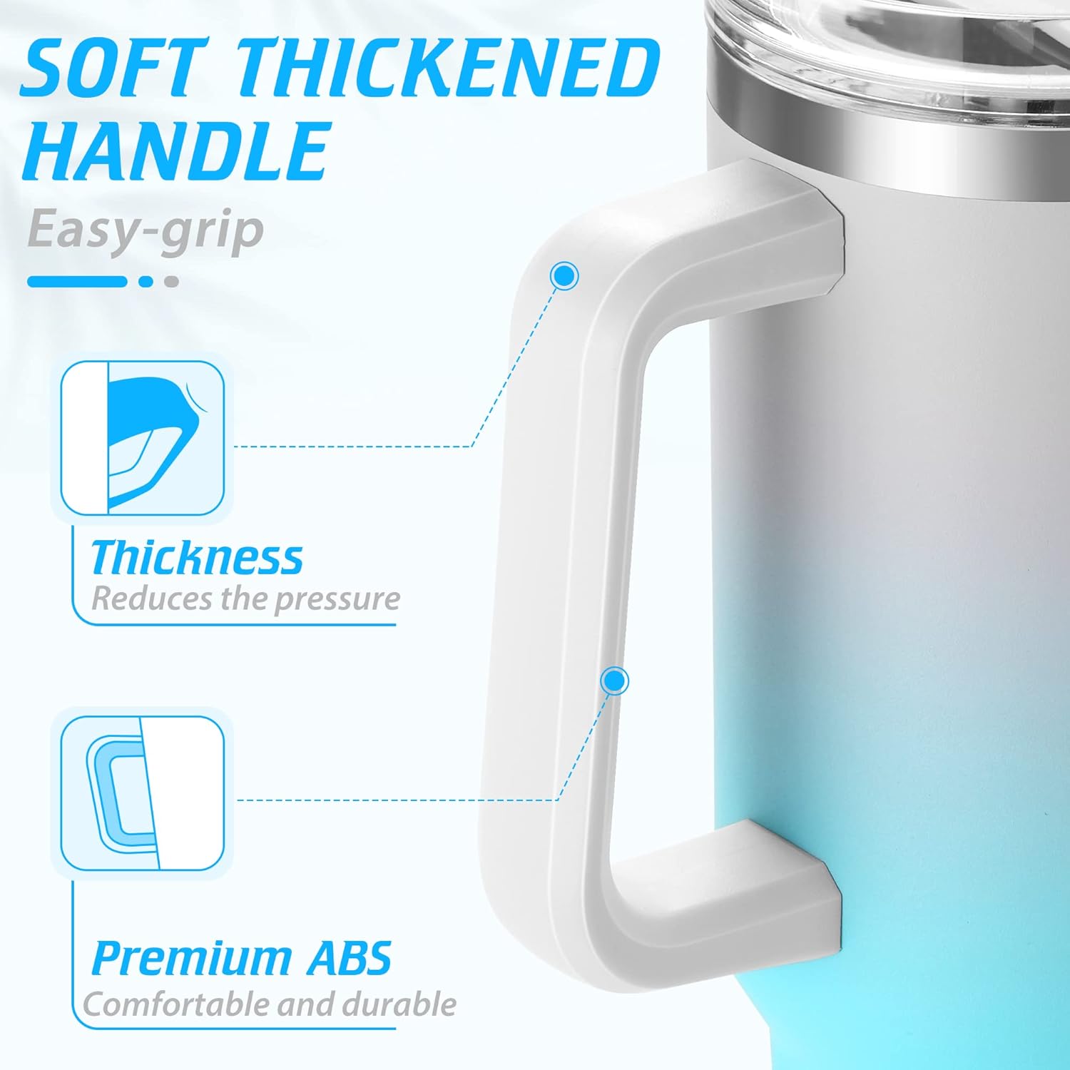 Tumbler with Handle and Straw Pink Insulated Travel Mug Iced Coffee Cup