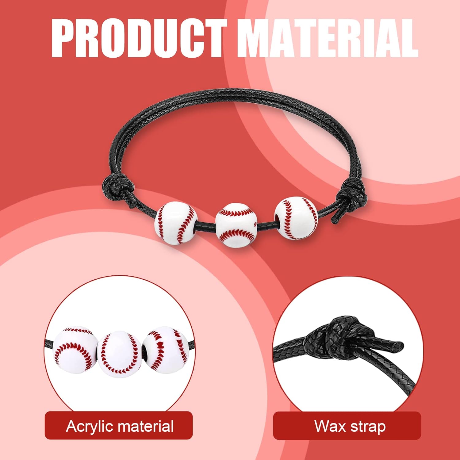 36 Baseball Bracelets – Sports Party Favors for Boys & Teams