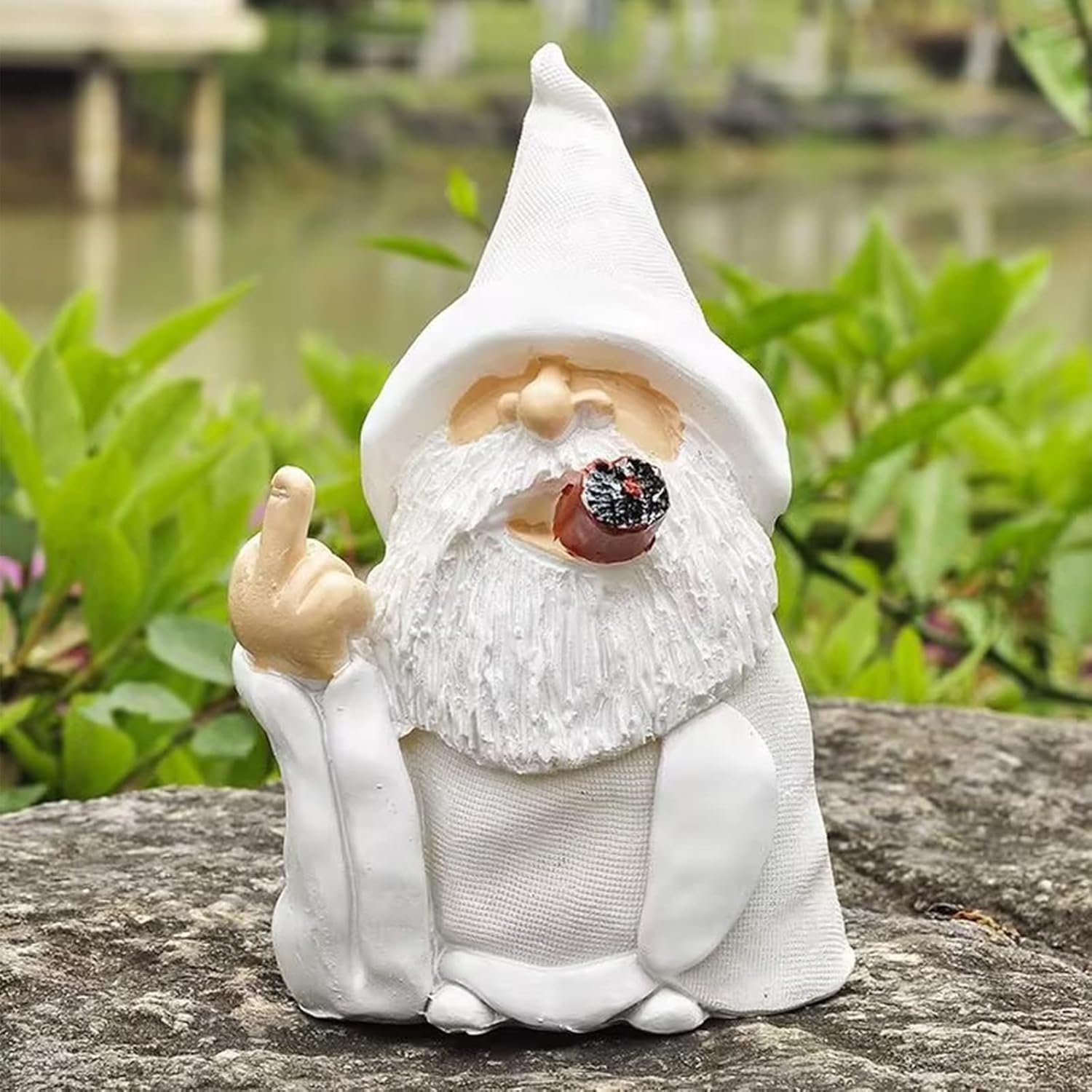 Funny Middle Finger Gnome – 5.9’’ Resin Outdoor Lawn & Patio Decor