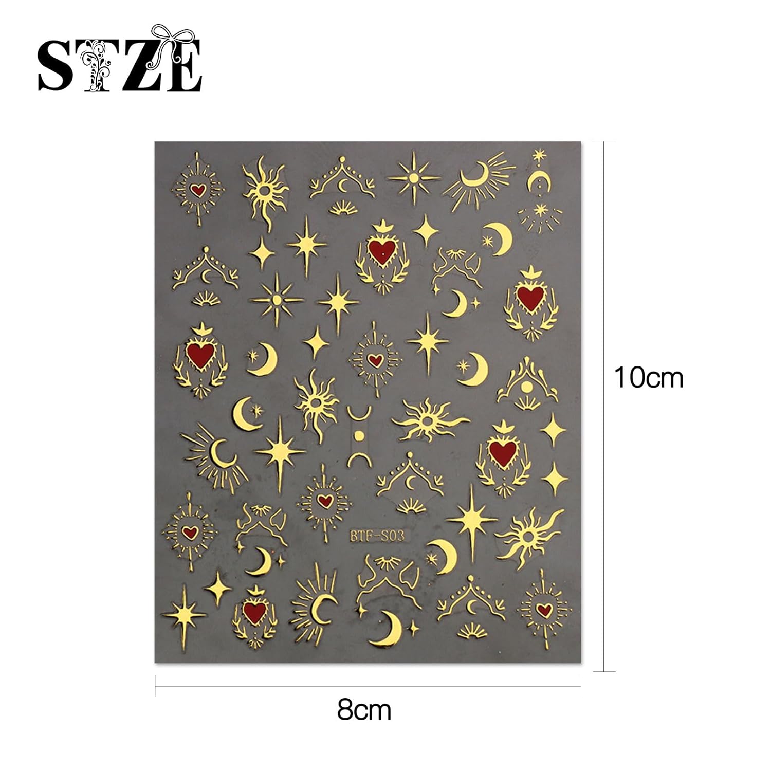9 Sheets Moon & Star Nail Art Stickers – Self-Adhesive Pegatinas Uñas, Sun Nail Design Decals, Nail Supplies & Decoration Accessories