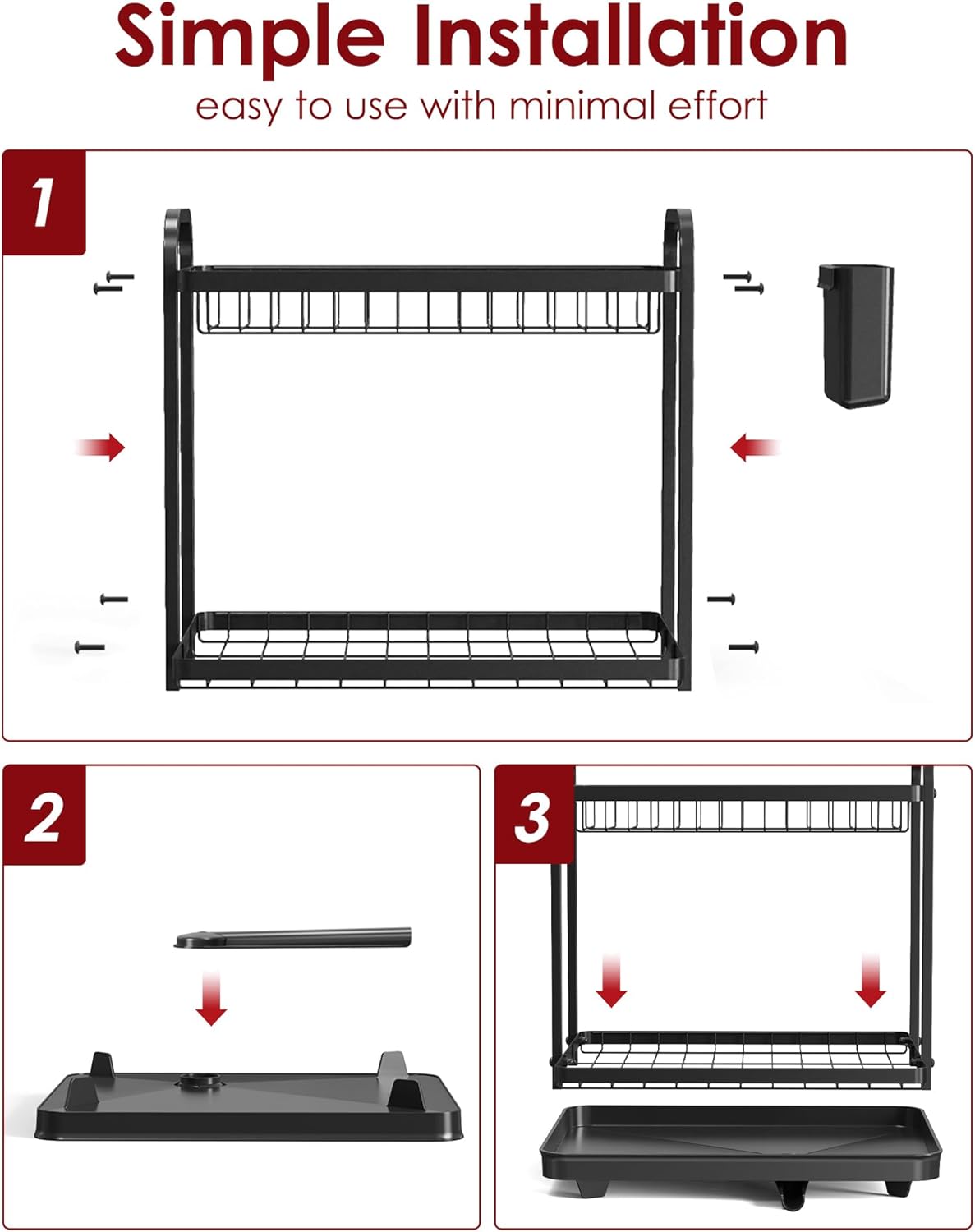 Dish Drying Rack - Stainless Steel Dish Rack for Kitchen Counter,