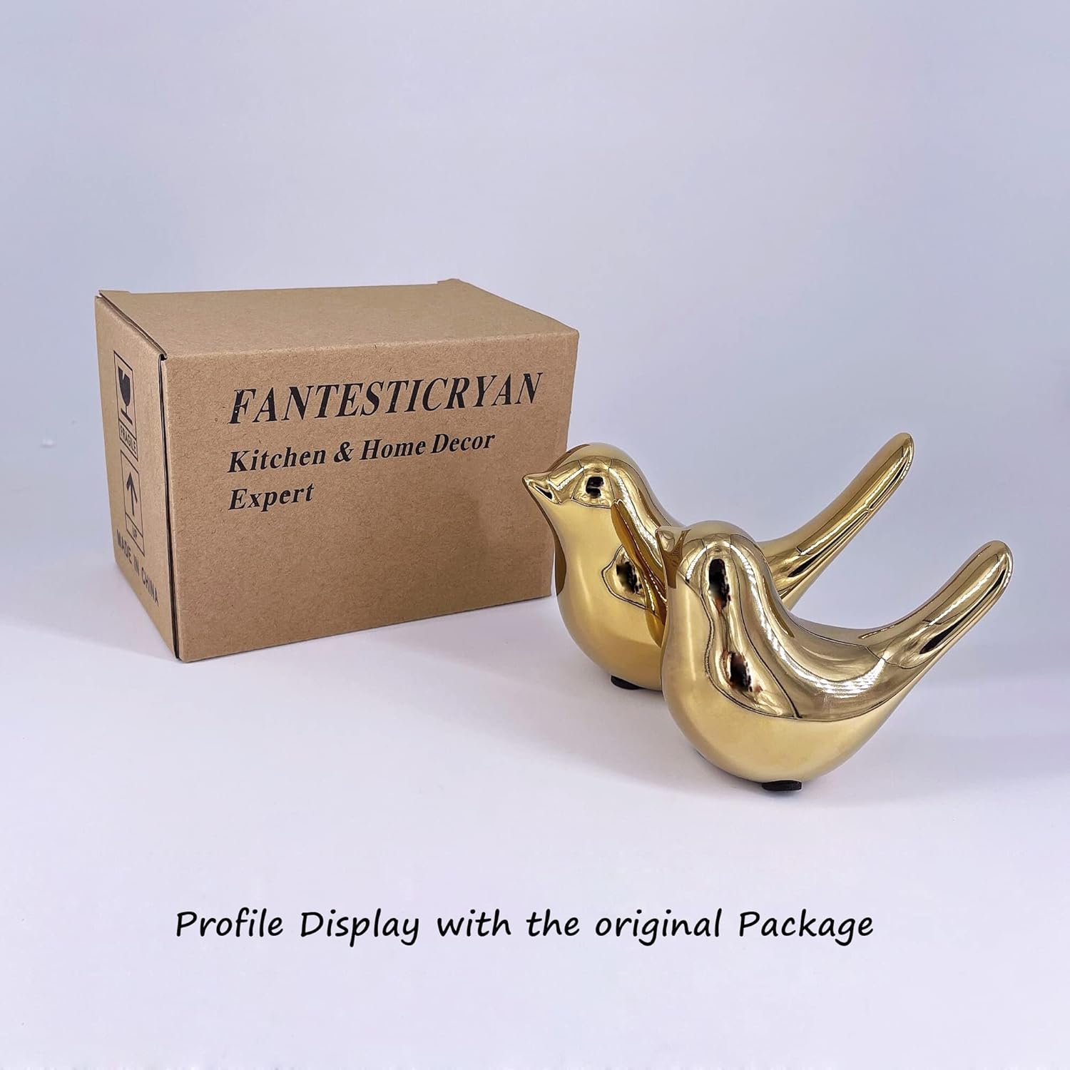 Gold Bird Statues – Modern Decorative Figurines for Home