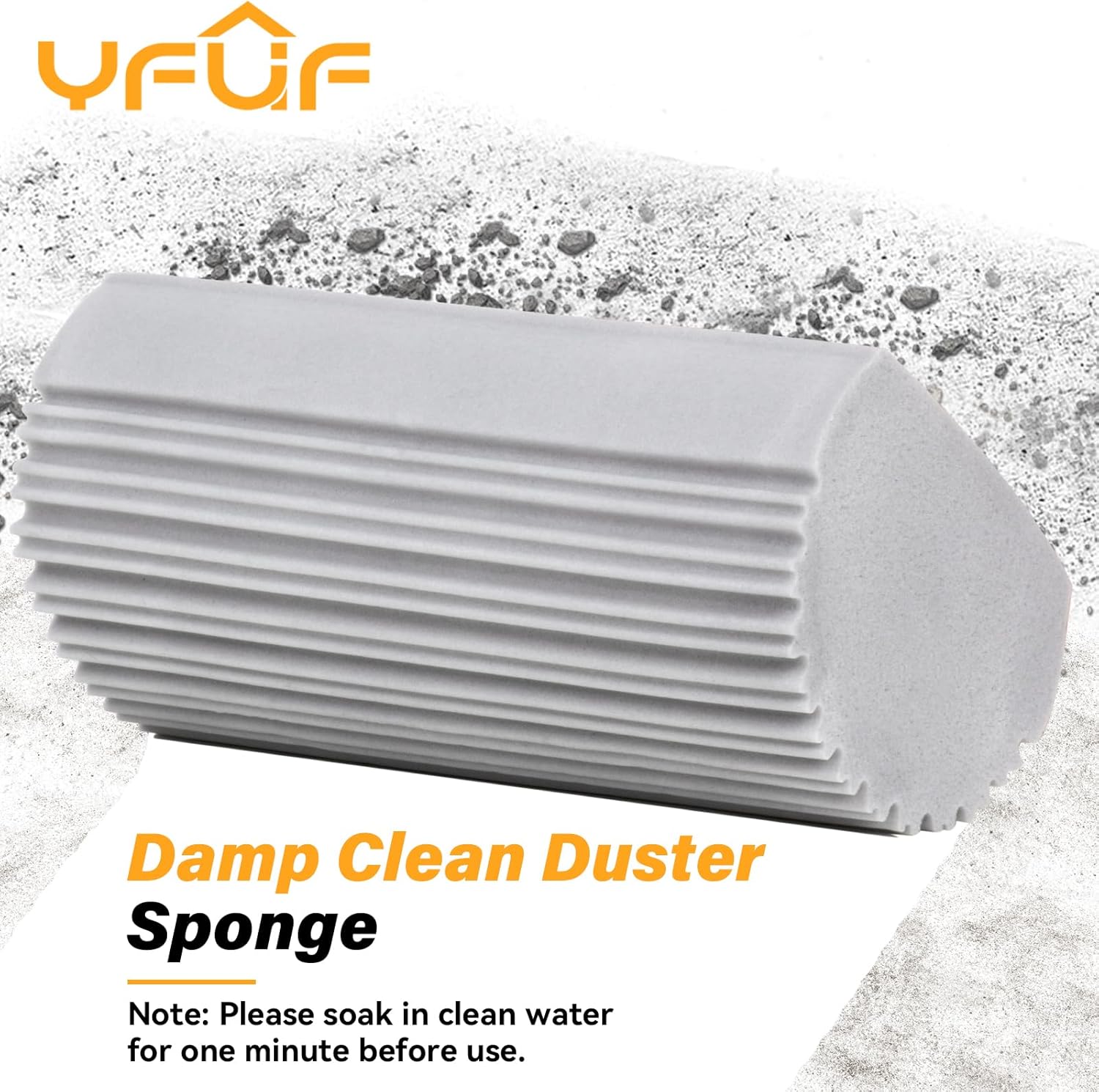 2-Pack Damp Clean Duster Sponge, Magic Sponge Eraser Baseboard Cleaner
