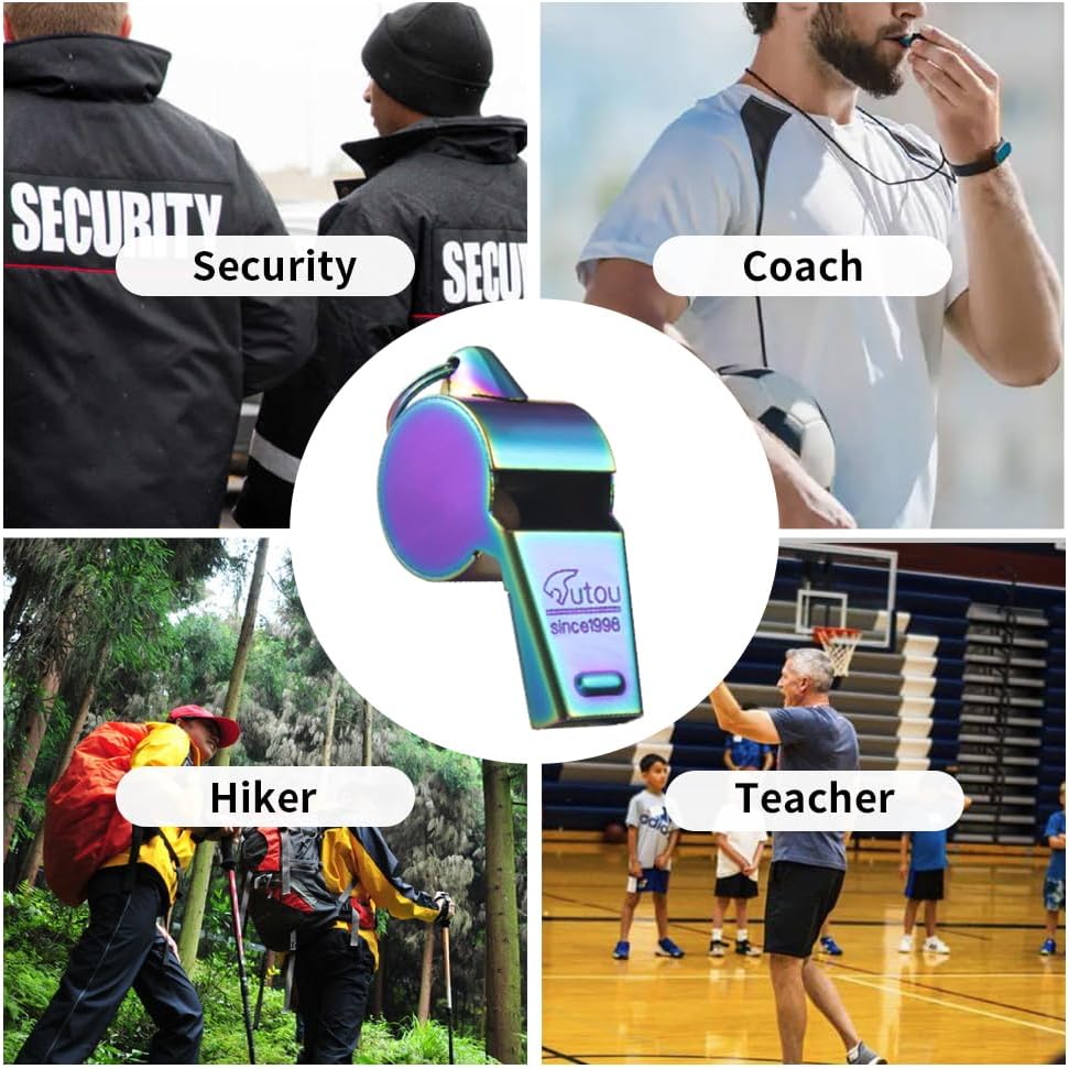 Stainless Steel Coach Whistle with Lanyard – Loud & Durable