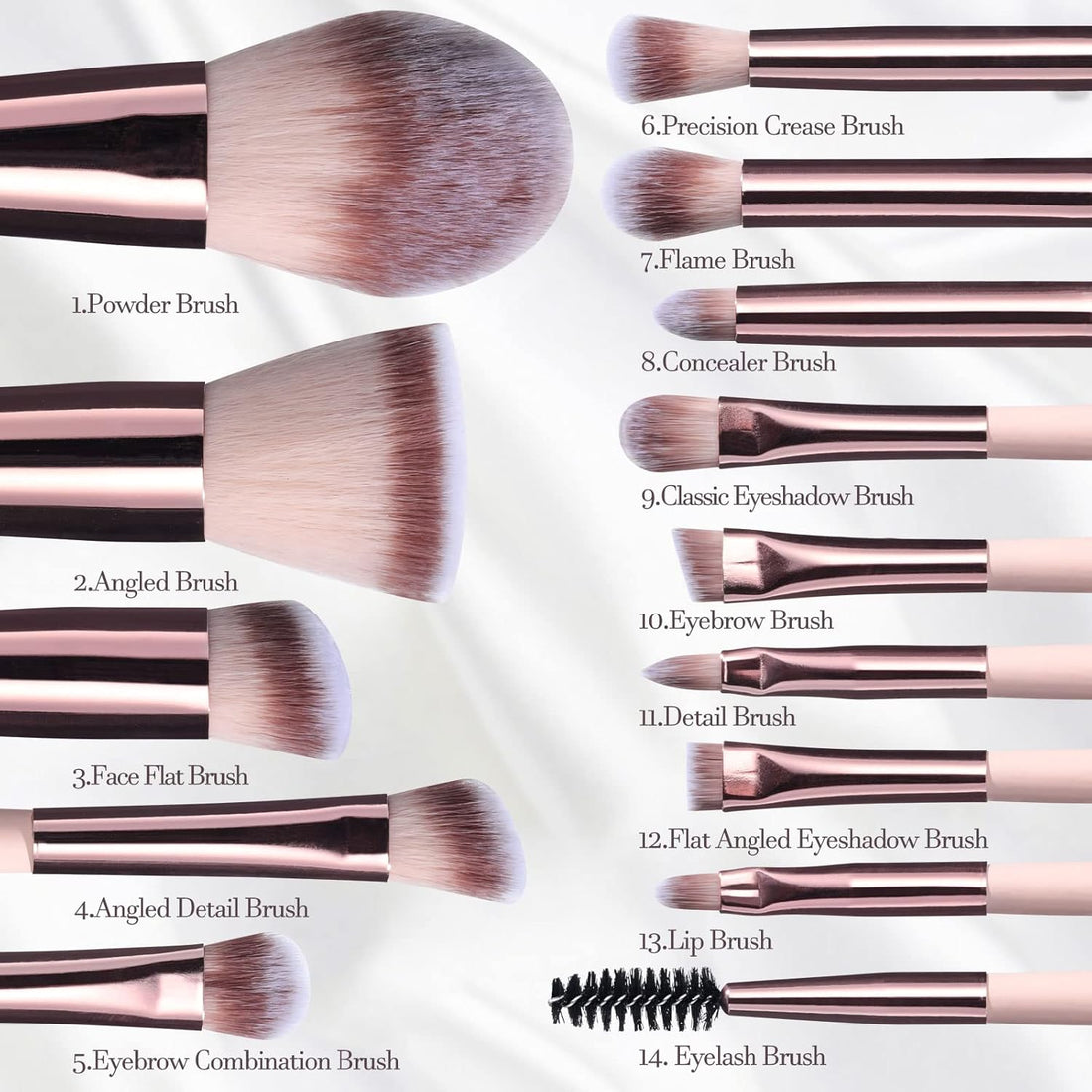 14-Pc Mini Makeup Brush Set with LED Light Mirror – Portable Travel Makeup Kit