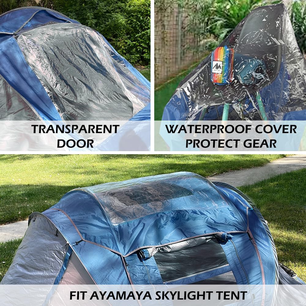 Transparent Replacement Rain Tarp for 4-Person Pop-Up Tent