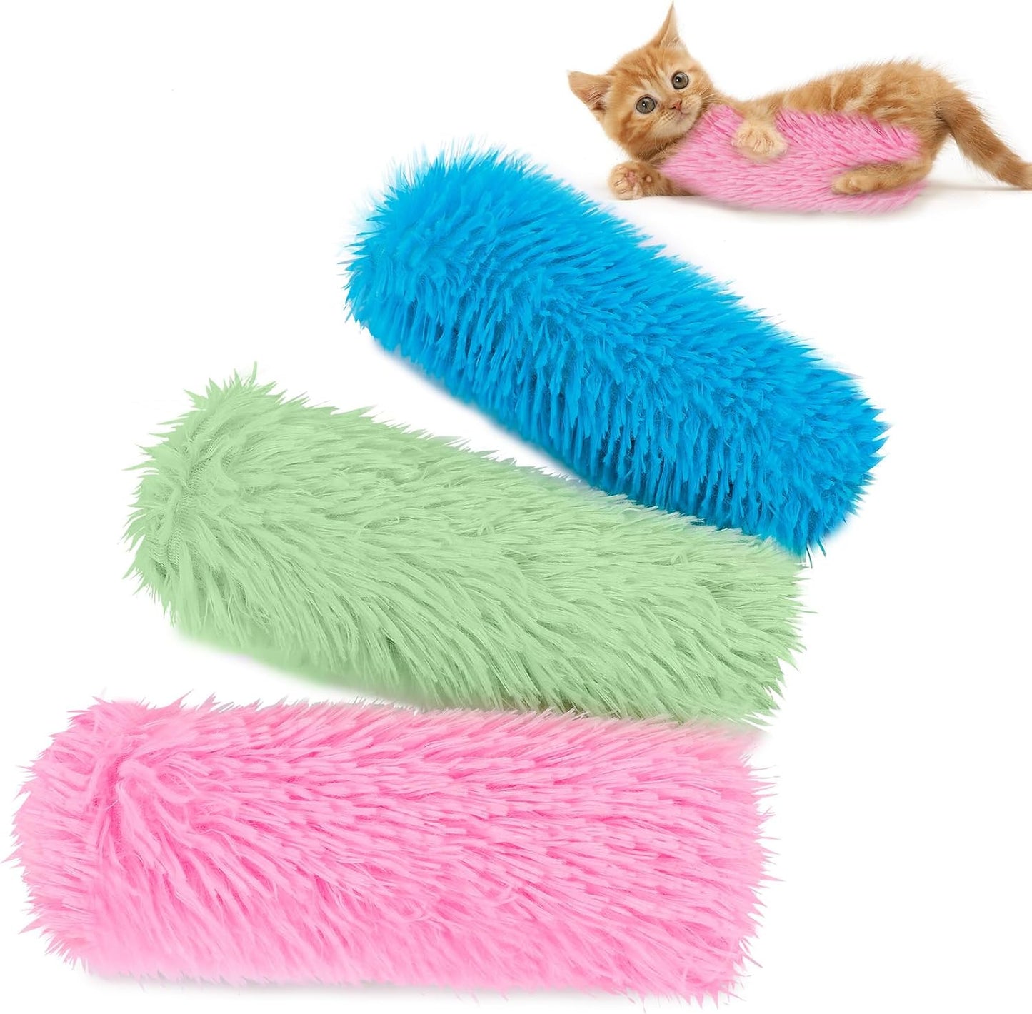 Cat Toys Cat Pillows, 3 Pack Interactive Cat Kicker Catnip Toys, Soft Durable Teething Chew Toy, Promote Exercise for Indoor
