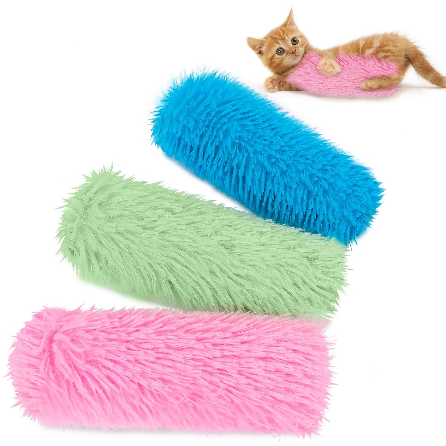 Cat Toys Cat Pillows, 3 Pack Interactive Cat Kicker Catnip Toys, Soft Durable Teething Chew Toy, Promote Exercise for Indoor