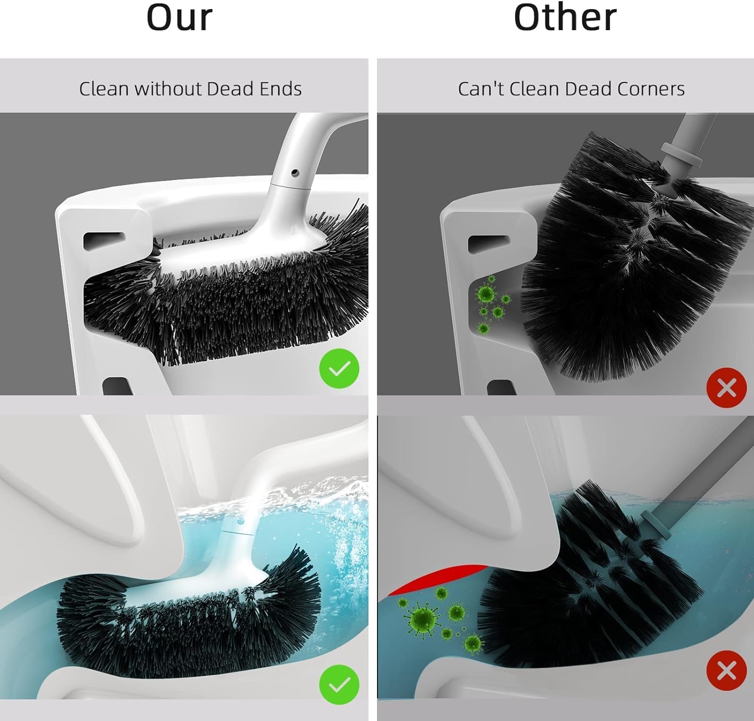 Toilet Bowl Brush Holder Set – Bathroom Deep Cleaning Scrubber