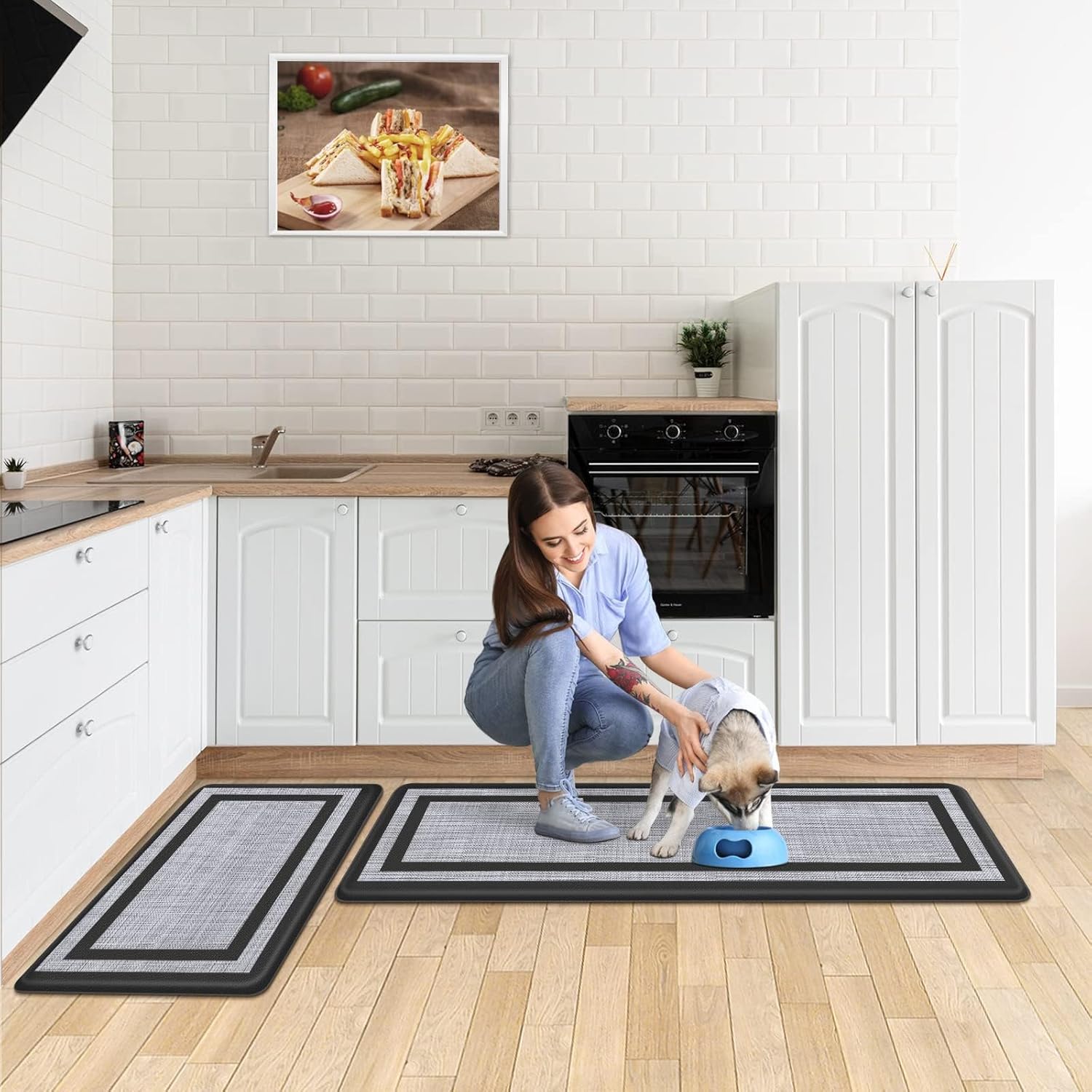 Kitchen Mat Set – Cushioned Anti-Fatigue Non-Skid Waterproof