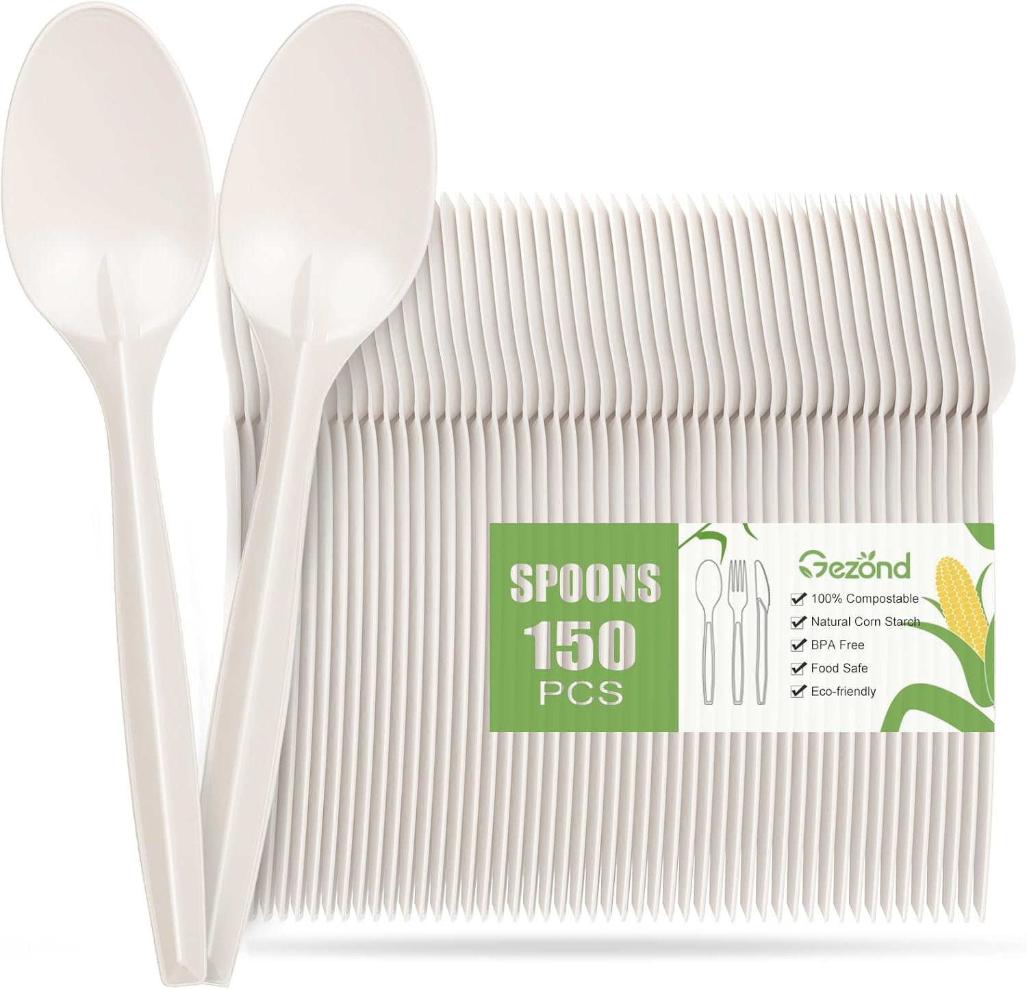 Compostable Spoons – Biodegradable Heavy-Duty Disposable Cutlery