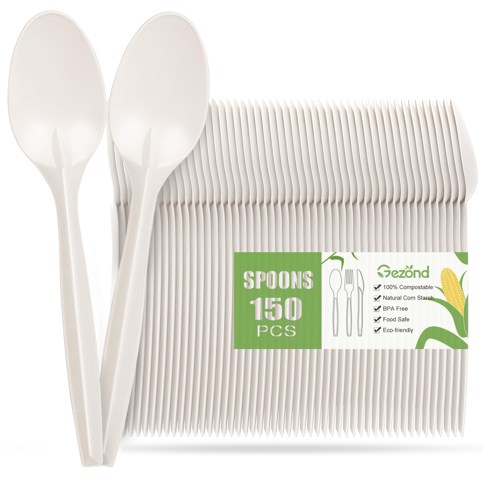 Compostable Spoons – Biodegradable Heavy-Duty Disposable Cutlery