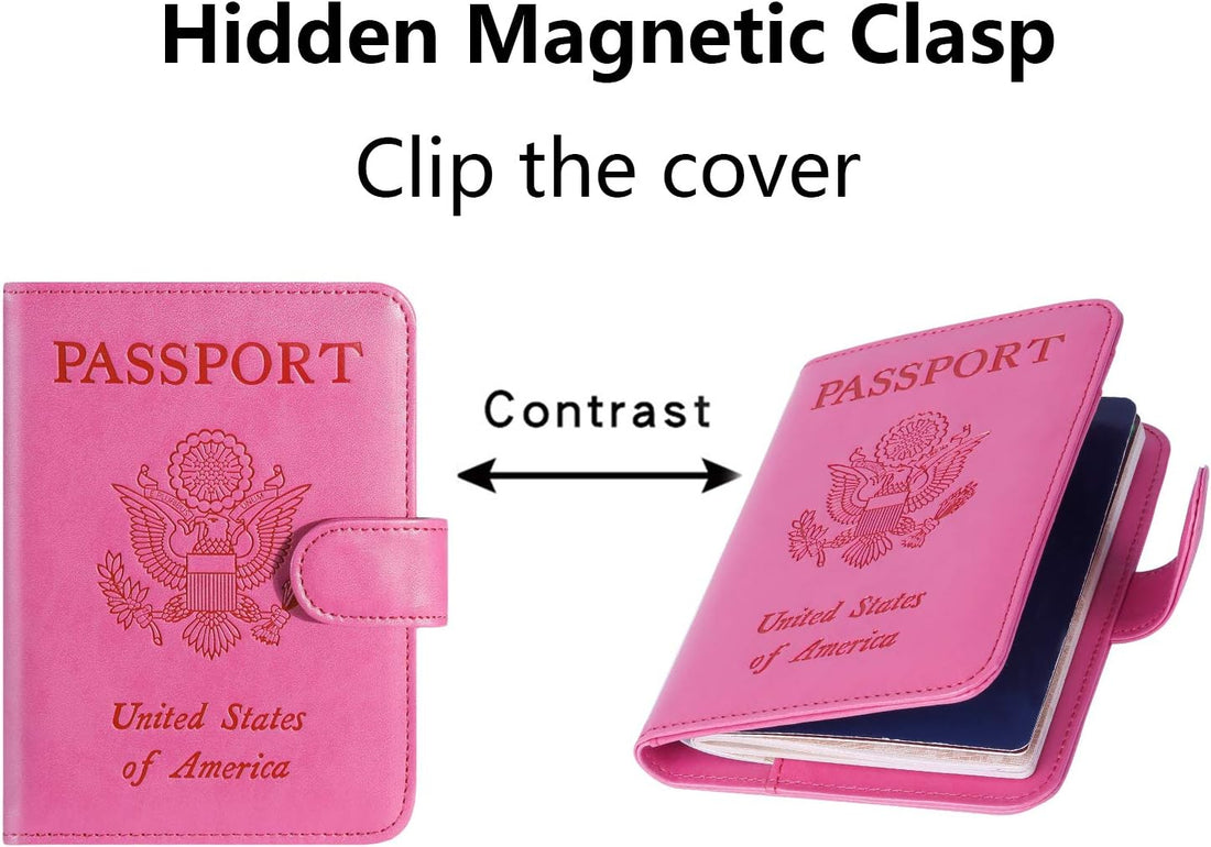 Passport Holder Cover Wallet – RFID Blocking Travel Card Case Pink