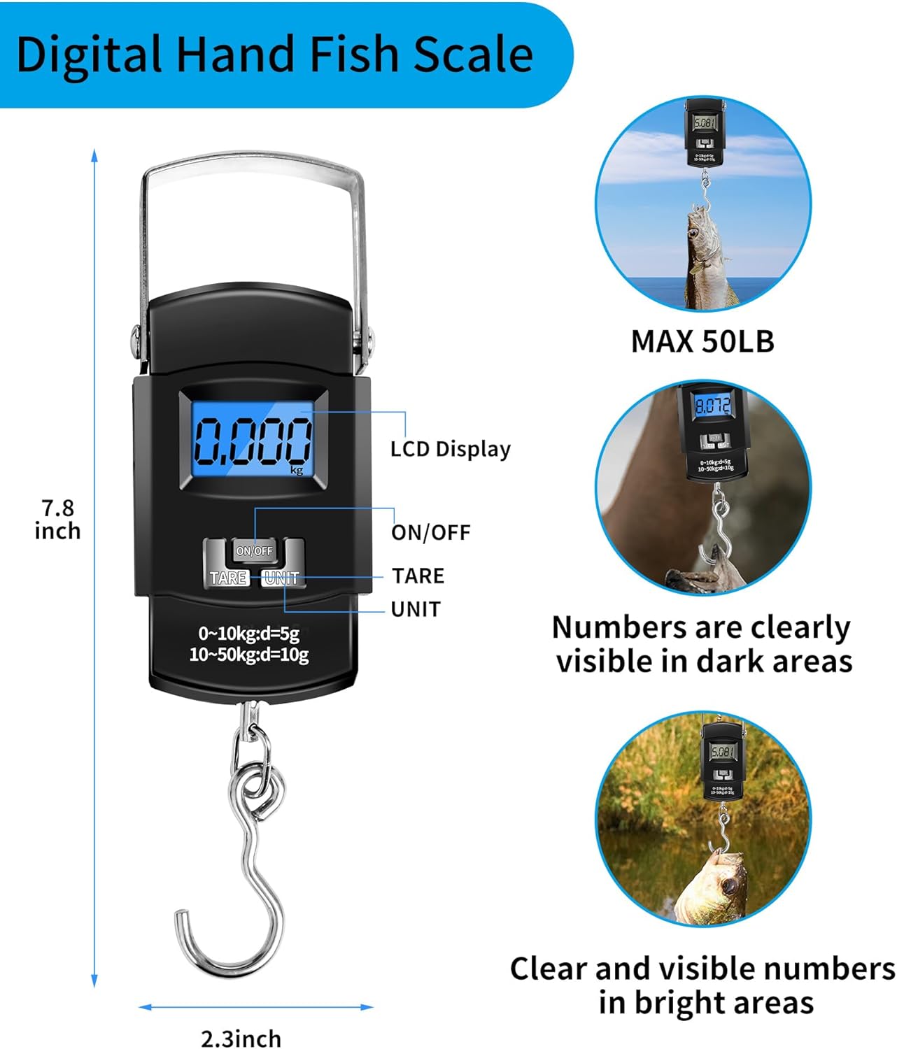 Fishing Tool Kit with Scale, Pliers, Knife & Gripper – 6 Pc Set