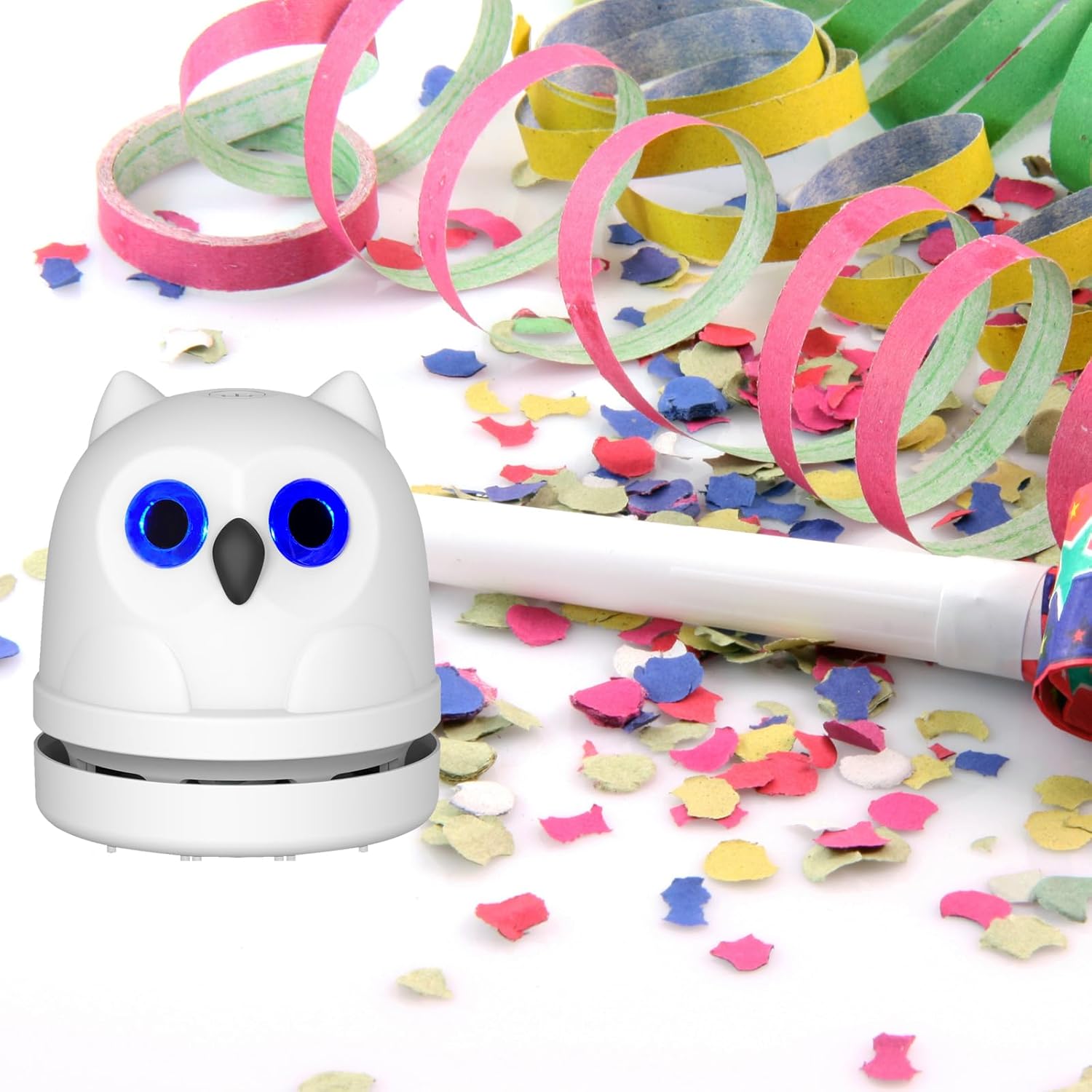 Mini Owl Desktop Vacuum Cleaner – Portable USB Rechargeable Crumb Sweeper