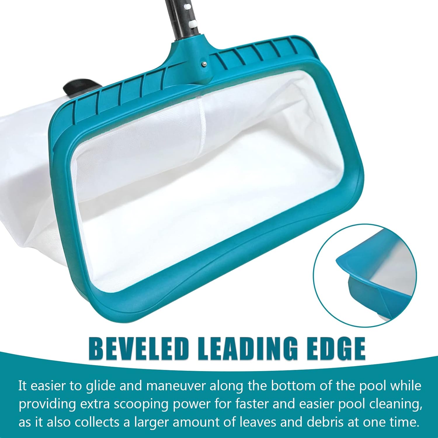 Professional Pool Skimmer Net – Heavy Duty Swimming Leaf Rake Cleaning Tool