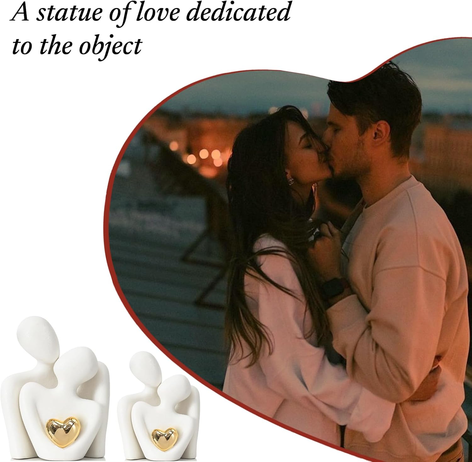 Mini Couple Statue – Abstract Love Decor for TV Stand & Office