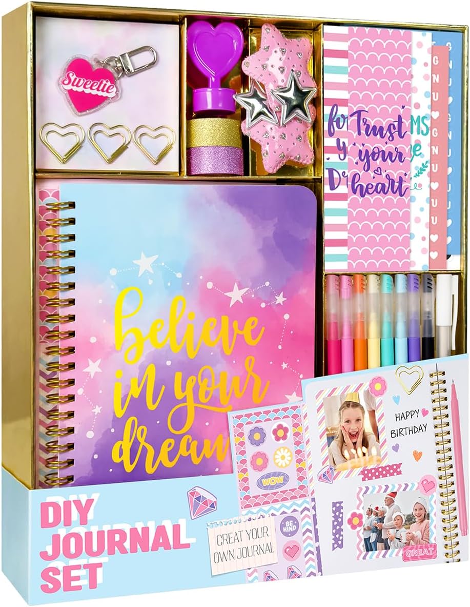 DIY Journal Kit for Girls – Creative Scrapbook &amp; Stationery Set for Ages