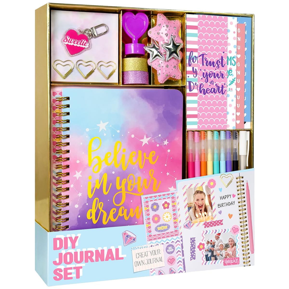 DIY Journal Kit for Girls – Creative Scrapbook &amp; Stationery Set for Ages