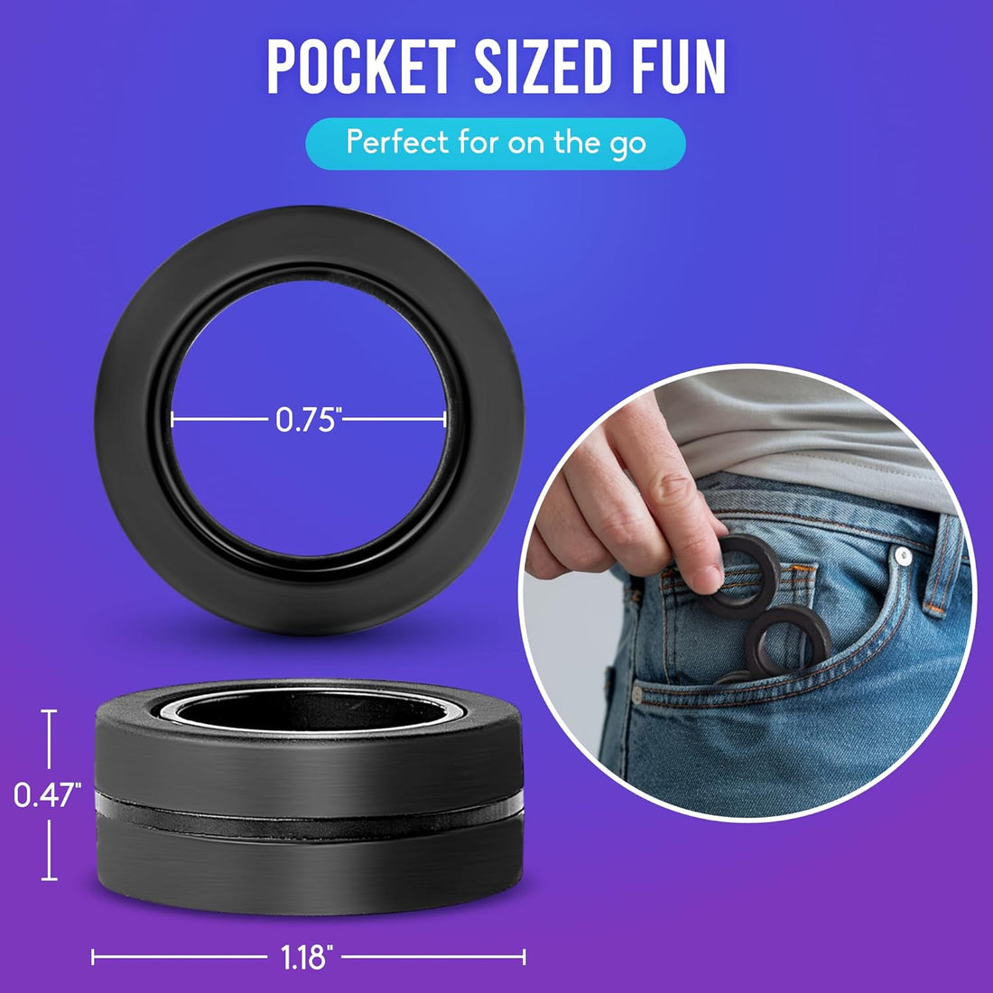 Easter Basket Stuffers for Teens – Magnetic Fidget Rings for Adults