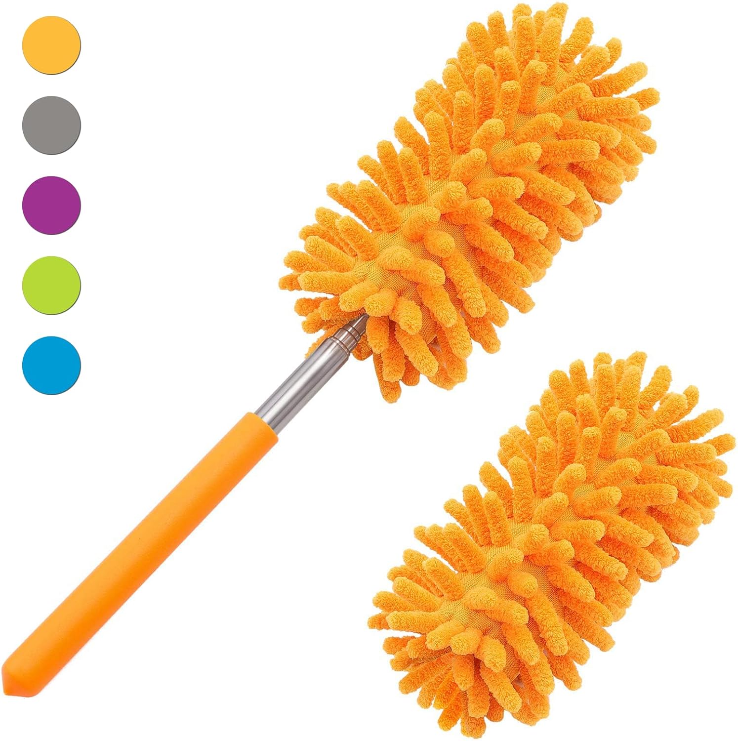 Microfiber Duster for Cleaning –  Hand Washable Duster with 2 Microfiber