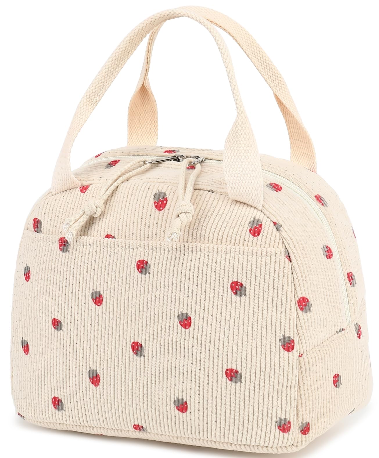 Corduroy Insulated Lunch Bag for Women – Stylish Waterproof Cooler Tote