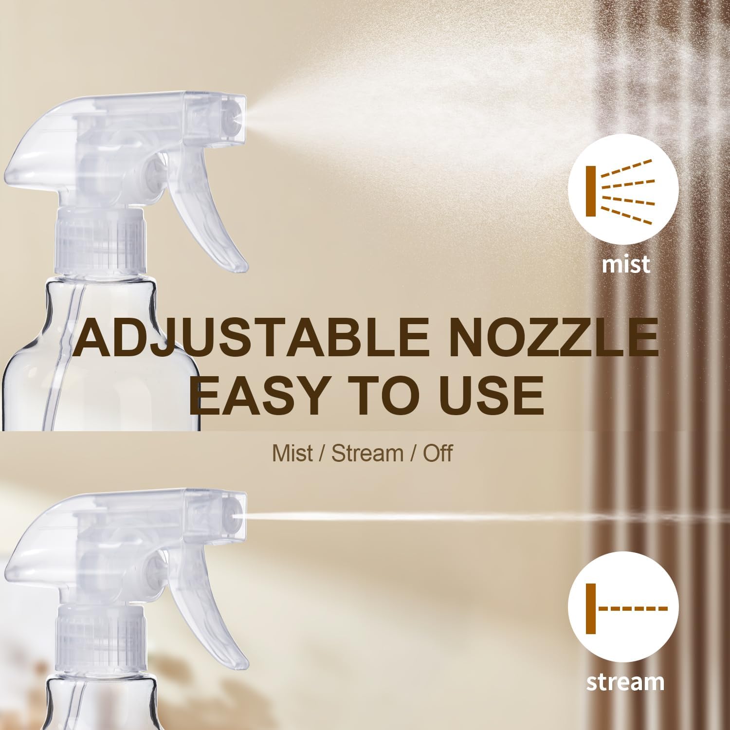 Mist & Stream Heavy Duty Spraying – Empty Water Spray Bottle for Cleaning