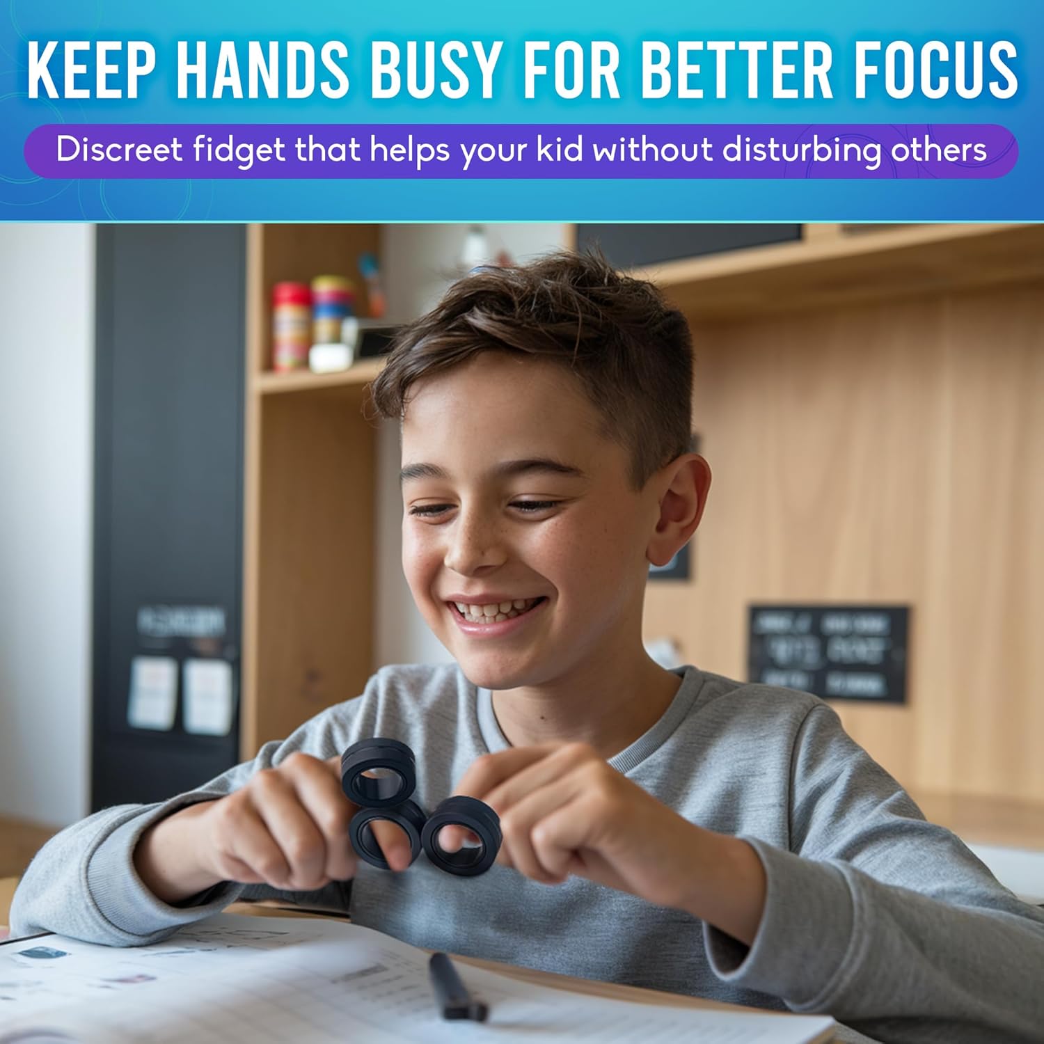 Easter Basket Stuffers for Teens – Magnetic Fidget Rings for Adults