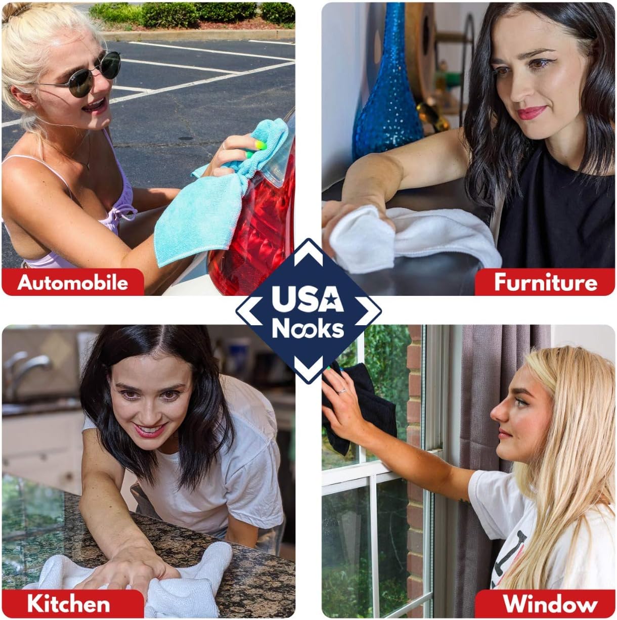 Cleaning Cloths 12 Pack – Ultra Absorbent, Lint-Free Towels 12.5"x12.5" (Grey)