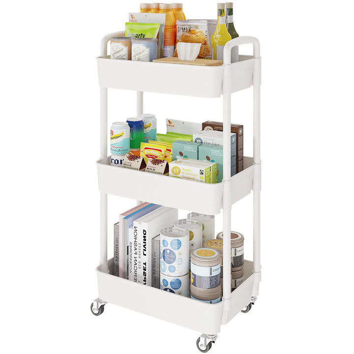 3-Tier Storage Cart Multifunction Kitchen Storage Organizer Mobile Shelving