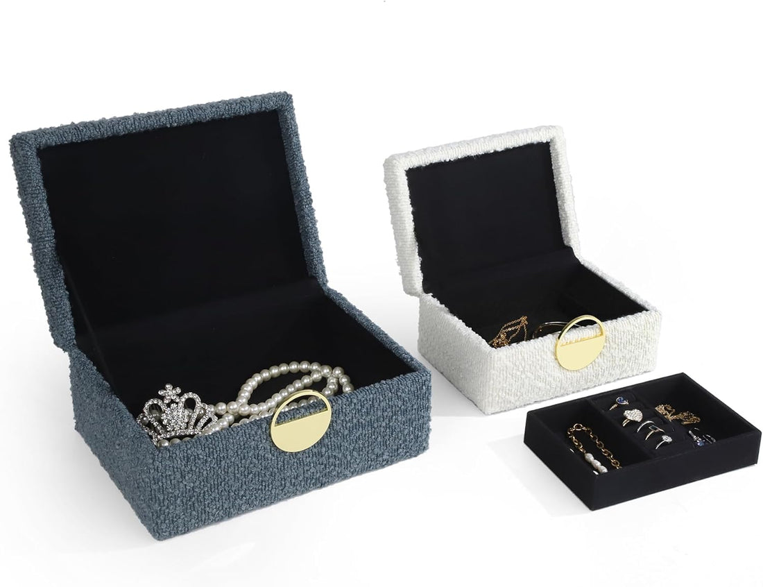 Velvet Jewelry Box Set – 2-Piece Modern Keepsake & Storage Organizer