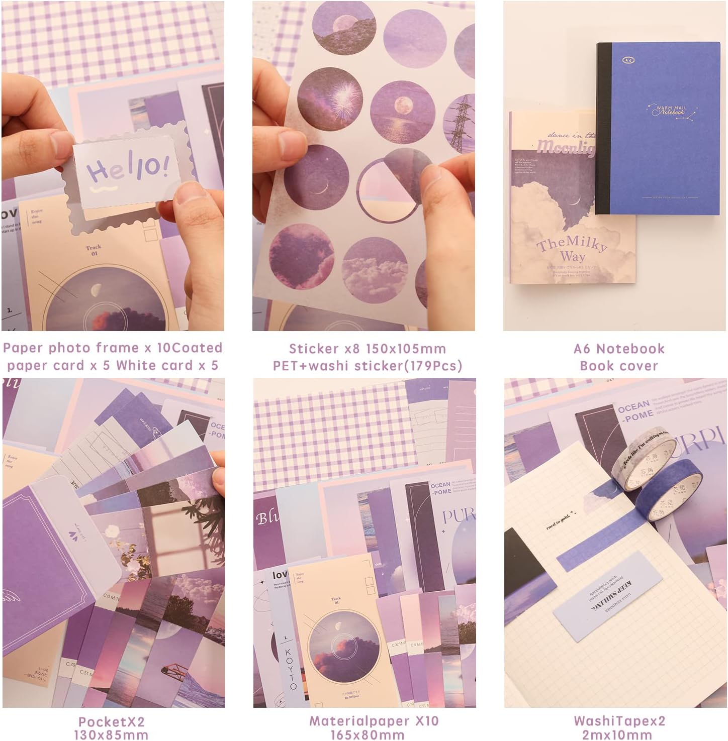 Vintage Scrapbooking  creative  Kit – 348-Piece Aesthetic Journal Set with Notebook journaling